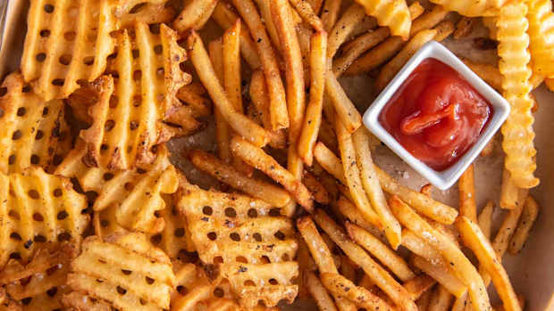 A wide array of french fry varieties.